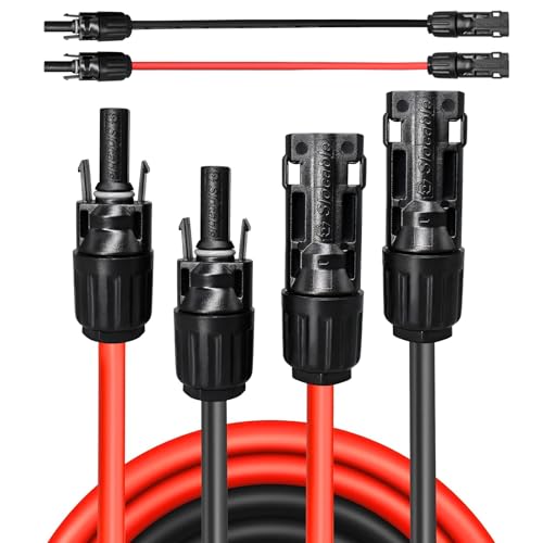 Witproton Solarkabel Verlängerung 1m 6mm²,1500V Solarkabel Verlängerungskabel,Photovoltaik Solarkabel Solarstecker,IP68 Wasserdichter Stecker (1M 10AWG) von Witproton