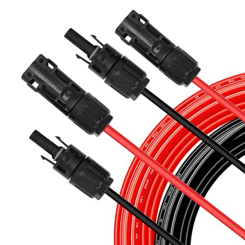Witproton 2x10m Solarkabel 6mm², Solarpanel Verlängerungskabel mit Wasserdichtem IP67 Solar Stecker, 1500V PV Kabel Verlängerung, für Photovoltaik Solaranlagen/Wohnmobile/Marine/Kraftwerke(10meter) von Witproton