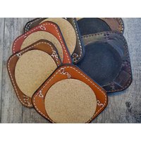 Handgemachtes Leder Untersetzer Set, Untersetzer von WittWorksLeather