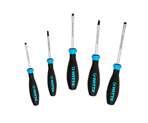 Witt Schraubendreher Satz PRO LINE (5-tlg. Schraubenzieher Set; Schlitz 0,8 – 1,2 mm; Kreuz PH1, PH2) 670039 von Witte Werkzeug
