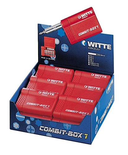 Witte 27624 Combit-Box 7, Bit-Set, Bitflex TIN PH-PZ Bit inklusive Bithalter, 7-teilig von Witte