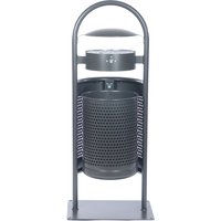 RENNER Ascher-Abfall-Kombination, Standmodell, zum Einbetonieren, mit Dach, DB 703 anthrazit-eisenglimmer von RENNER