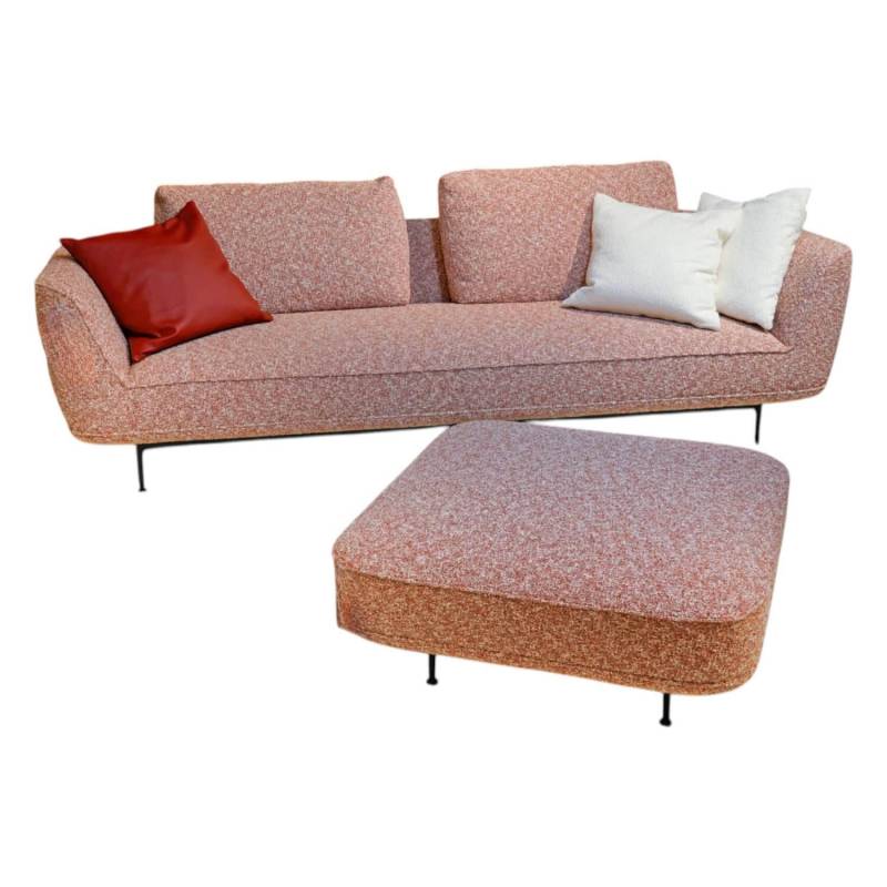 Sofa Andes Stoff Ravenna Fire Rosa Metallfüße Schwarz Grau Pulverbeschichtet Ink... von Wittmann