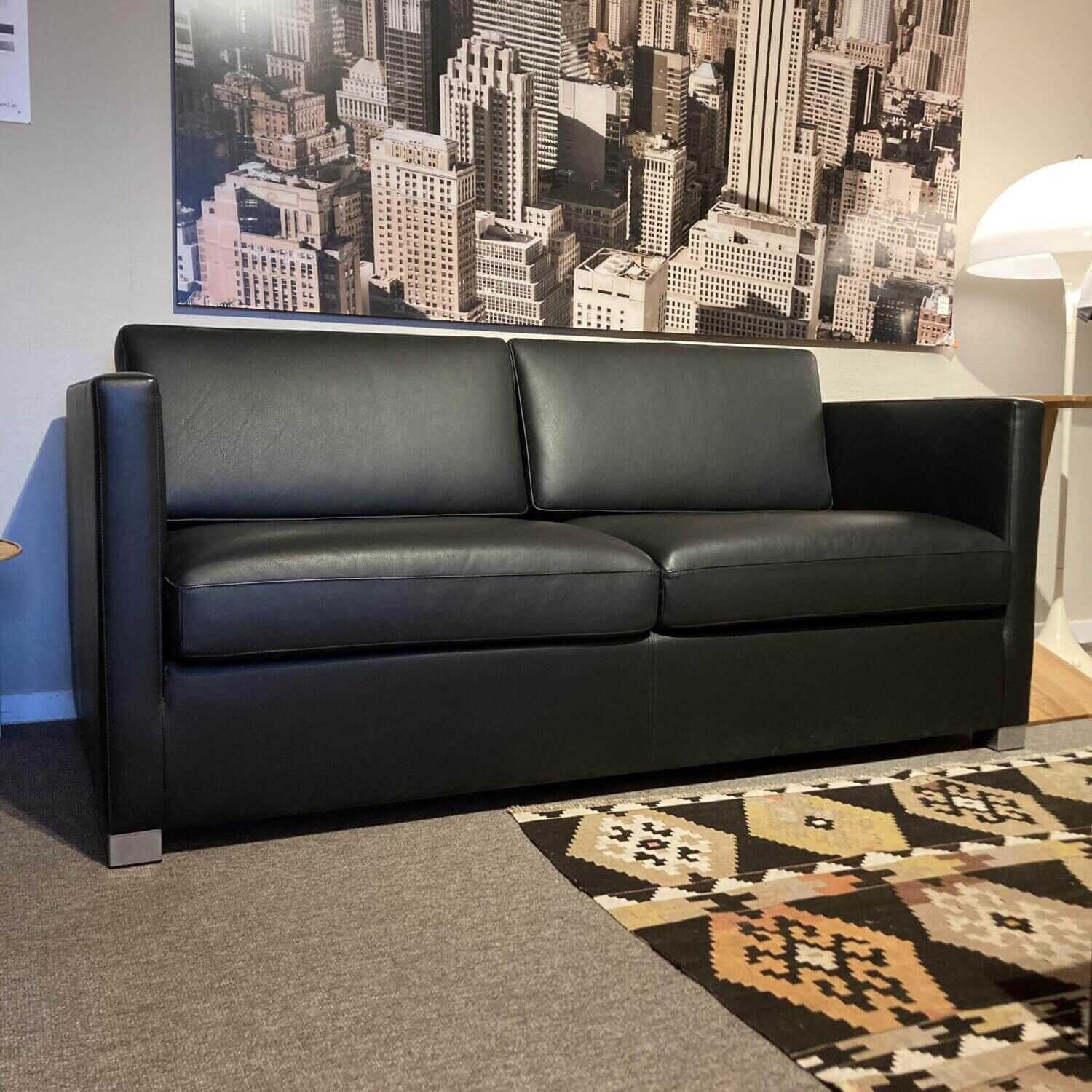 Sofa Metro Leder Toro Ebenholz Schwarz von Wittmann