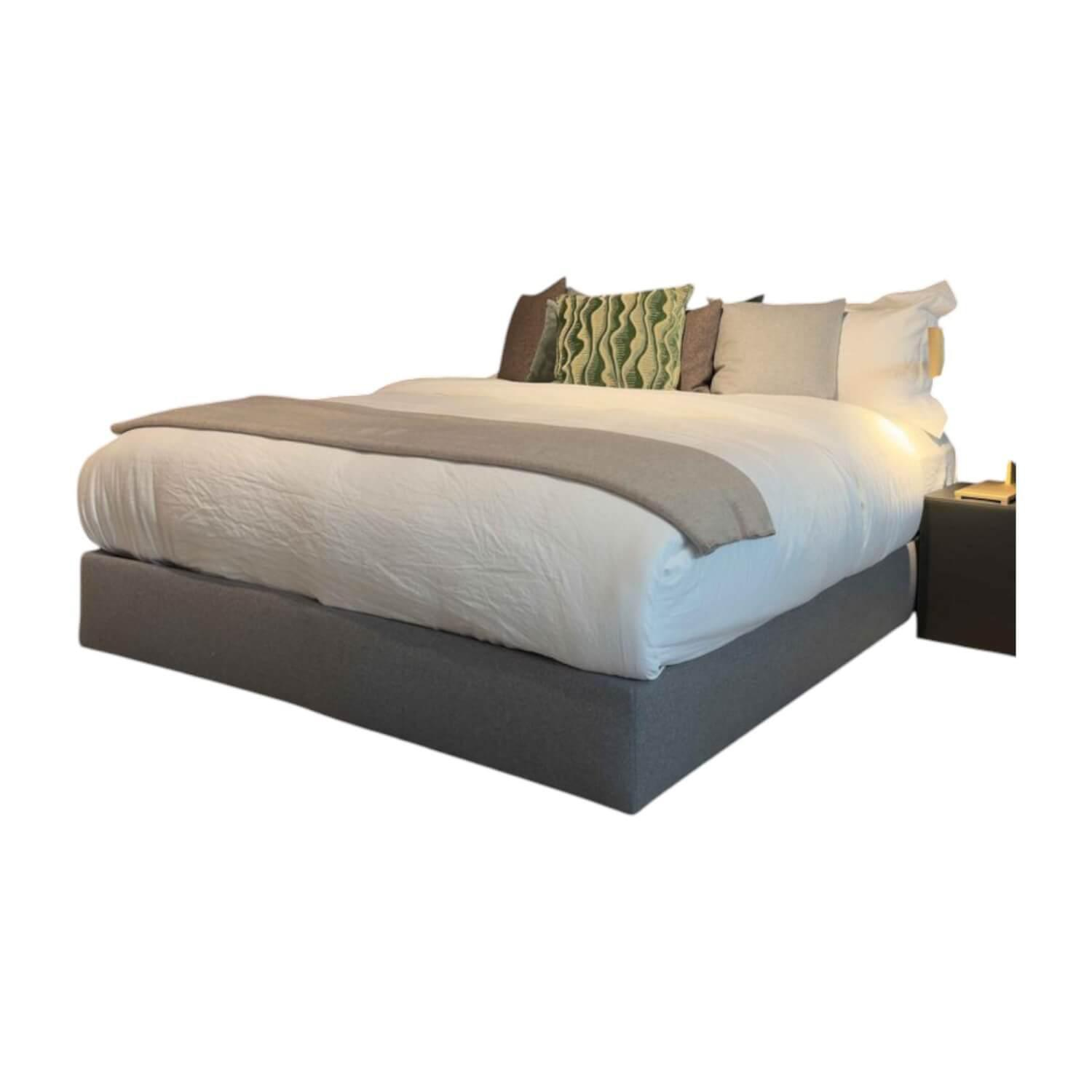 Unterbett Boxspring Stoff Lode Hellgrau 3 Seitig Gepolstert ohne Matratze von Wittmann