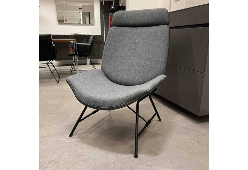 Wittmann Relaxsessel Sessel Melange Bezug Tekla Slate Keder Nappa Basalt von Wittmann