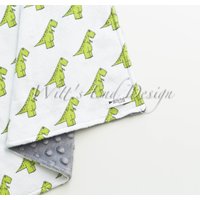 Dinosaurier Minky Lovey Personalisierte Grüner Dino, Baby Kuscheldecke von WittsEndDesign