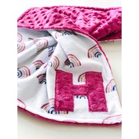 Regenbogen Minky Lovey, Boho Baby Schmusetuch von WittsEndDesign