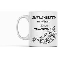 Introvertiert Aber Bereit Zu Besprechen Jiu Jitsu Tasse 11 Oz Premium Qualität Kampfsport Geschenk von WittyDoodads