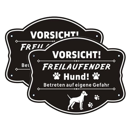 Wivico Vorsicht Hund Schild|2 Stück Warnschild Vorsicht Bissiger|25x20cm Reflektierend Alu Metall Hundeschilder Warnung Zaun|Achtung Hund Schilder|Inkl Montagezubehör|Warnung vor Dem Hund Schilder von Wivico