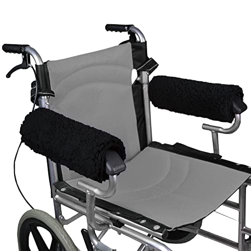 Rollstuhl Armlehnen Polster, 2 Rollstuhl Armlehnenbezug Memory Schaum Kissen Polster für Rollstuhllehne für Senioren und Erwachsene, Bürostuhl,Standardrollstühle, Transportstühle Schwarz von Wivmypog