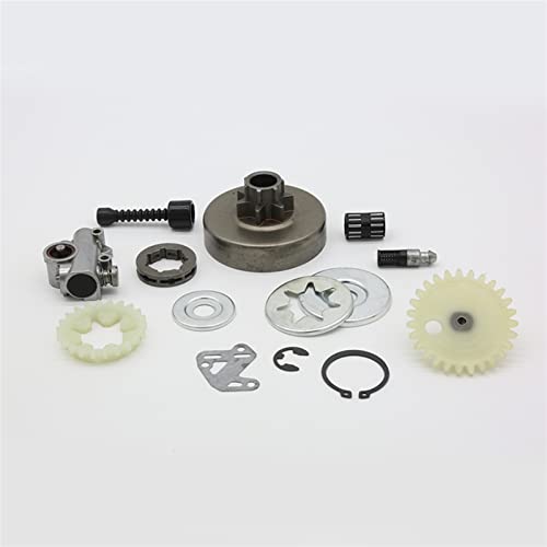 Wivplex 3/8 Zoll Kupplungstrommel Kettenradfelge Ölpumpenfilter Leitungsscheibe Reparatursatz, for STIHL, MS380 MS381 MS 038 381 380 Fällkettensäge Teile Kettensägen-Ölpumpe von Wivplex