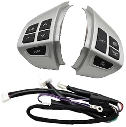 Wivplex Auto-Tempomat-Taste, for Citroen, for C-Crosser 2007, for C-, for ZERO, 2011, Auto-Styling-Tasten, Multifunktions-Auto-Lenkrad-Steuertasten mit Kabeln Lenkradschalter(BLACK 10pins set) von Wivplex