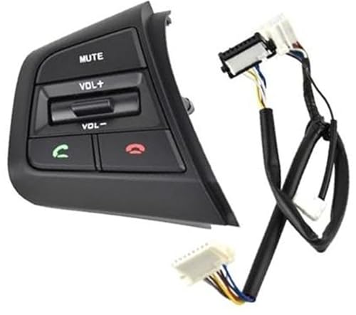 Wivplex Auto-Tempomat-Taste, for Hyundai, for Creta, for IX25, Auto-Lenkrad-Tempomat-Schalter-Taste, Fernbedienungs-Lautstärkeschalter-Taste, Audio-Schalter-Taste Lenkradschalter(BLACK Left) von Wivplex
