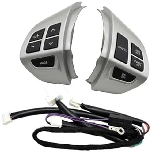 Wivplex Auto-Tempomat-Taste, for Mitsubishi, for ASX 2007 2008 2009 2010 2011 2012, for Montero Car Styling Parts Multifunktions-Lenkrad-Bedientasten Lenkradschalter-Kit(BLACK Set 1) von Wivplex
