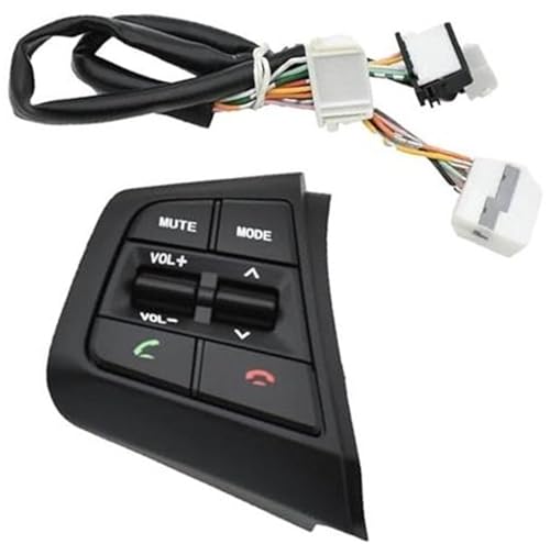 Wivplex Auto-Tempomattaste, for Hyundai, for Creta Ix25 1.6L 2015–2019, Auto-Lenkrad-Tempomattasten, Fernbedienungs-Lautstärketaste mit Kabeln Lenkradschalter-Kit(BLACK L 2) von Wivplex