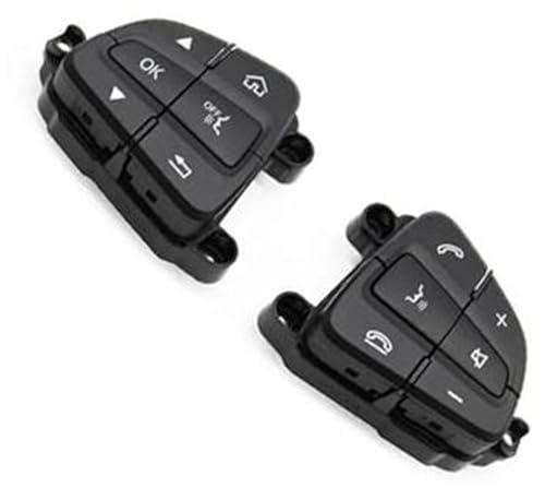 Wivplex Auto-Tempomattaste, for W205 W253 2016–2019 09990502009107 Auto-Multifunktions-Lenkradschalter-Knopfbaugruppe Telefonsteuerschlüssel Lenkradschalter(BLACK Set) von Wivplex
