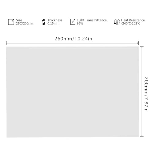 Wivplex FEP-Folie 380 x 260 0,15 mm, for ELEGOO, Juipter, Photon M3 Max 12,8-13,6 Zoll Harz-3D-Drucker 3D-Drucker-Displayschutz(2PCS) von Wivplex