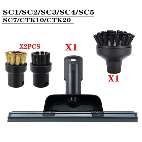Wivplex For Dampf Staubsauger SC2 SC3 SC7 CTK10 Leistungsstarke düse Reinigung Pinsel kopf Spiegel Werkzeug pinsel Ersatzteile Zubehör Dampfreiniger-Zubehör(Black) von Wivplex