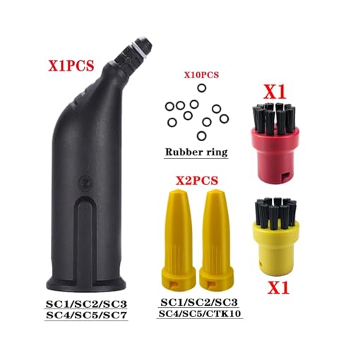 Wivplex For Dampf Staubsauger SC2 SC3 SC7 CTK10 Leistungsstarke düse Reinigung Pinsel kopf Spiegel Werkzeug pinsel Ersatzteile Zubehör Dampfreiniger-Zubehör(Orange) von Wivplex