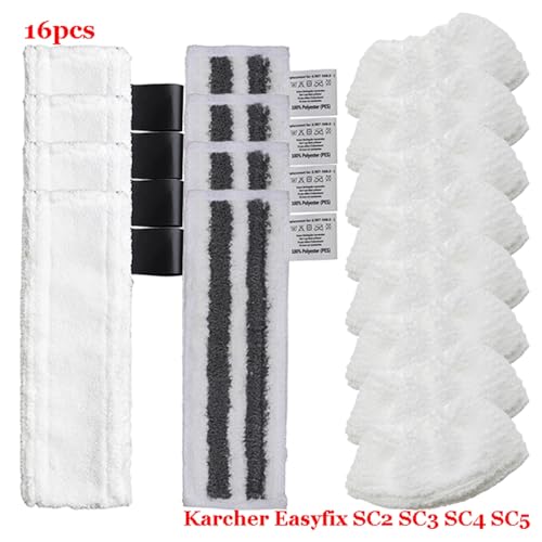 Wivplex For Easyfix SC2 SC3 SC4 SC5 Dampf-Handreiniger Mikrofaser-Reiniger Wischpad Wischlappen Teile Moppköpfe Tuchzubehör Dampfreiniger-Zubehör(Set-24) von Wivplex