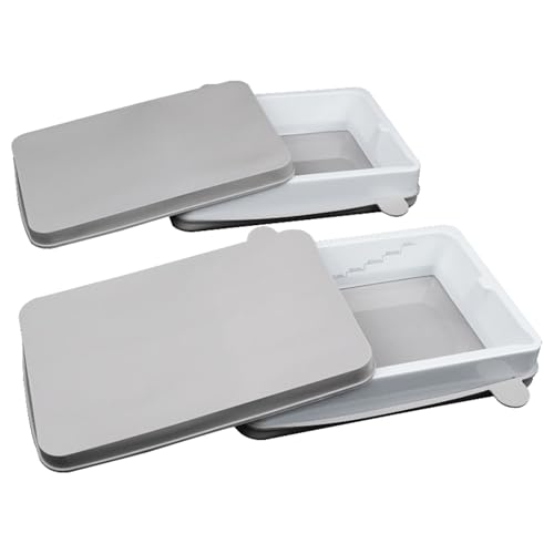 Wivplex Keramikharzbehälter-Set mit FEP-Folie und Abdeckungen, leicht zu reinigen, for Anycubic, Photon/Mono 4k, for ELEGOO, Mars 3D-Druckerteile 3D-Drucker-Displayschutz(2pcs without films) von Wivplex