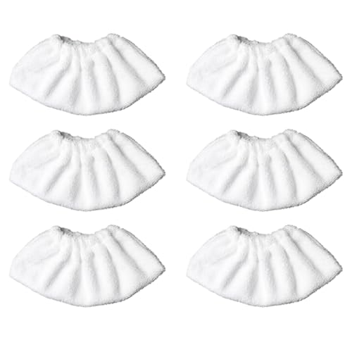 Wivplex Steam Mop Tuch Reinigungspad Tuchabdeckung Lumpen Ersetzen Zubehör for EasyFix SC2 SC3 SC4 SC5 Moppreiniger Ersatzteile Dampfreiniger-Zubehör(6pcs) von Wivplex