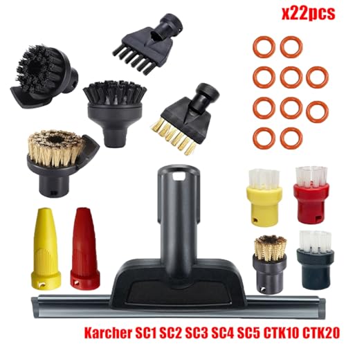 Wivplex Zubehör Nylon Düsenbürste for SC1 SC2 SC3 SC4 SC5 SC7 CTK10 CTK20 Handdampfstaubsauger Teile Ersatz Dampfreiniger-Zubehör(Set15) von Wivplex