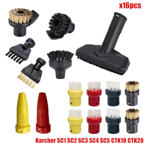 Wivplex Zubehör Nylon Düsenbürste for SC1 SC2 SC3 SC4 SC5 SC7 CTK10 CTK20 Handdampfstaubsauger Teile Ersatz Dampfreiniger-Zubehör(Set17) von Wivplex