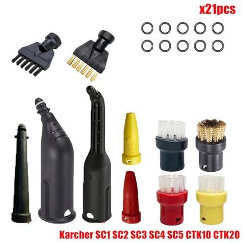 Wivplex Zubehör Nylon Düsenbürste for SC1 SC2 SC3 SC4 SC5 SC7 CTK10 CTK20 Handdampfstaubsauger Teile Ersatz Dampfreiniger-Zubehör(Set4) von Wivplex