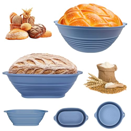 Wixovo 2 Stück Gärkorb Brot, Silikon Gärkörbchen, Brot Gärkörbchen, gärkorb oval & gärkorb rund, Faltbar, Große Kapazität für gesäuertes brot Wixovo 2 Stück Gärkorb Brot, Silikon Gärkörbchen, Brot Gärkörbchen, gärkorb oval & gärkorb rund, Faltbar, Große Kapazität für gesäuertes brot von Wixovo