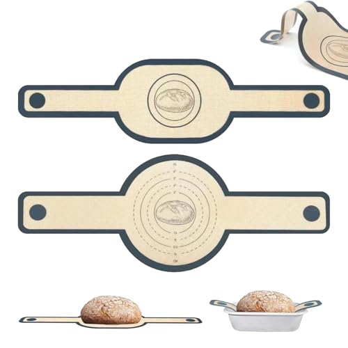 Wixovo 2 Stück Silikon Backmatte Brot, Backmatte Brot mit Langen Griffen, backmatte brot Rund für Dutch Oven, Wiederverwendbare(Oval + Rund) von Wixovo