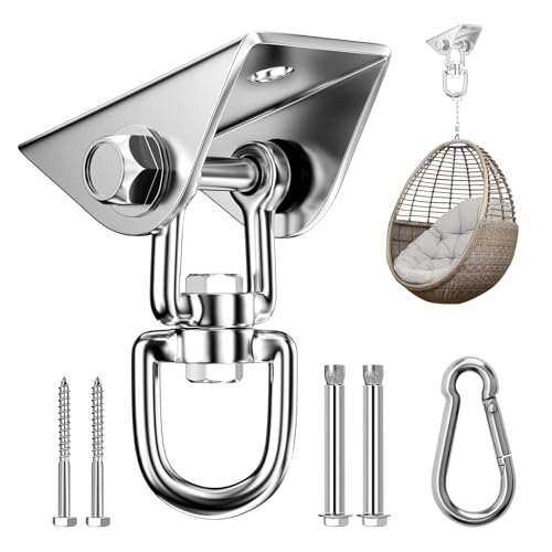 Wixovo Deckenhaken Schwerlast, Deckenhaken Hängesessel, 450KG Kapazität, 360° Drehbar, mit Karabiner und Schraube, für hängesessel, Schaukeln, Yogatuch, Boxsack Wixovo Deckenhaken Schwerlast, Deckenhaken Hängesessel, 450KG Kapazität, 360° Drehbar, mit Karabiner und Schraube, für hängesessel, Schaukeln, Yogatuch, Boxsack von Wixovo