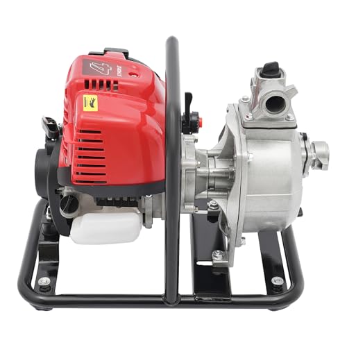 Benzin Wasserpumpe 4 Takt Tragbare Gartenpumpe 1.2KW Viertakt Teichpumpe für Gartenrasenbewässerung Feldpumpen Entwässerungsarbeiten von Wiyuer