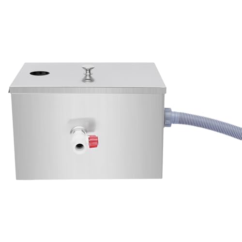 Edelstahl Fettabscheider unter spüle Ölabscheider Interceptor Küche Abwasser Fettseparator für die Behandlung Mineralöl Pflanzenöl Mischöl 35X25X23cm von Wiyuer