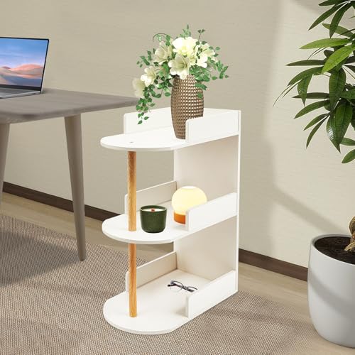 Enges Lagerregal Schmaler Eckregal 3 Ebenen Etagere Aufbewahrungsregal Für Küche Bad Büro Schlafzimmer 30x72cm Stabile Ablage Weiß von Wiyuer