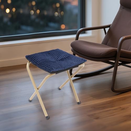 Klapphocker Hocker Faltbar Mit Metallgestell 100kg Traglast Ergonomisches Sitzkissen Für Homeoffice Wohnzimmer Camping 34cm Dunkelblau Klapphocker Hocker Faltbar Mit Metallgestell 100kg Traglast Ergonomisches Sitzkissen Für Homeoffice Wohnzimmer Camping 34cm Dunkelblau von Wiyuer