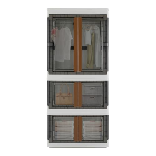 Kleiderschrank aus PP Faltbarer Kleiderschränke mit Räder Mehrzweckschrank einfache Montage mit Kleiderstangen hängende und magnetische Tür für Schlafzimmer Wohnung Kleiderschrank aus PP Faltbarer Kleiderschränke mit Räder Mehrzweckschrank einfache Montage mit Kleiderstangen hängende und magnetische Tür für Schlafzimmer Wohnung von Wiyuer