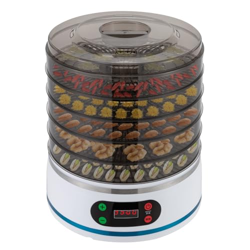 Klein Dörrgerät 5 Ablagen Mini Home Fleischtrockner Berührungssteuerung Dörrautomat mit digitalem Timer für Obst Gemüse und Fleisch von Wiyuer