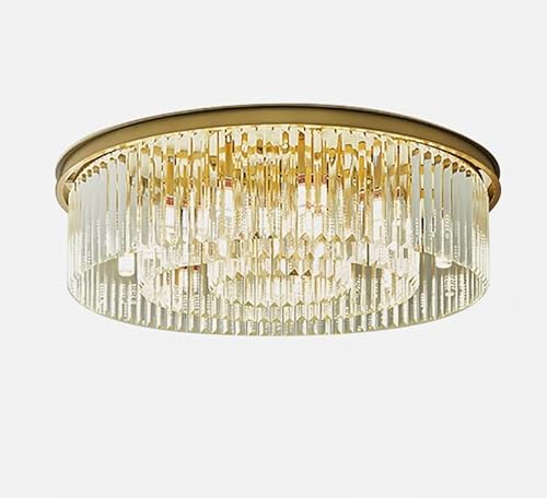 Modern Kronleuchter Kristall Leuchte Gold Pendelleuchte Rund Kristall Hängellampe Wohnzimmer Lampe 12W mit 8 Neutralen Lichtquellen von Wiyuer