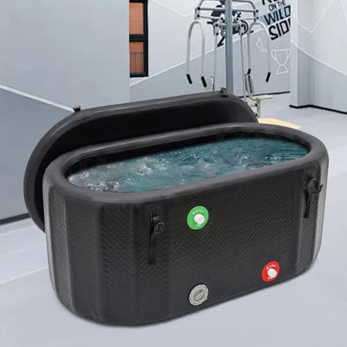 Ovales Aufblasbarer Eiseimer Eisbadewanne 275L Faltbare Badewanne Erwachsene Eisfass Eisbaden Eistonne Kältetherapie 132 * 70 * 54cm mit Aufblasbare Pumpe für Zuhause von Wiyuer