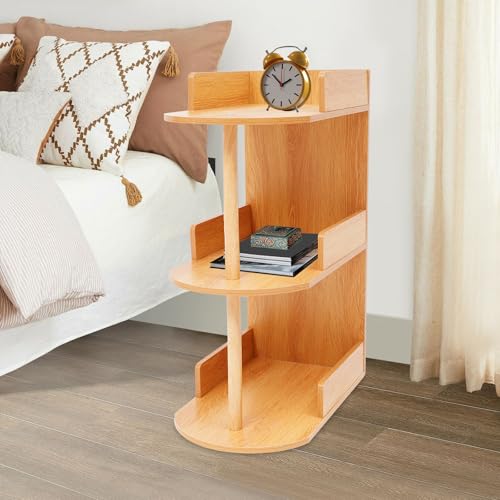 Wiyuer Enges Lagerregal Schmaler Eckregal 3 Ebenen Etagere Aufbewahrungsregal Für Küche Bad Büro Schlafzimmer 30x72cm Stabile Ablage Holzoptik von Wiyuer