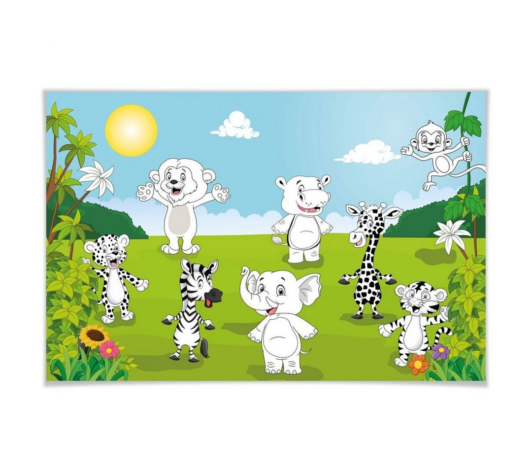Wizard + Genius Poster XXL Safari Zoo Tiere zum Ausmalen Dschungel Zebra Affe 175x115 cm, Wohnzimmer Wandbild modern Wizard + Genius Poster XXL Safari Zoo Tiere zum Ausmalen Dschungel Zebra Affe 175x115 cm, Wohnzimmer Wandbild modern von Wizard + Genius