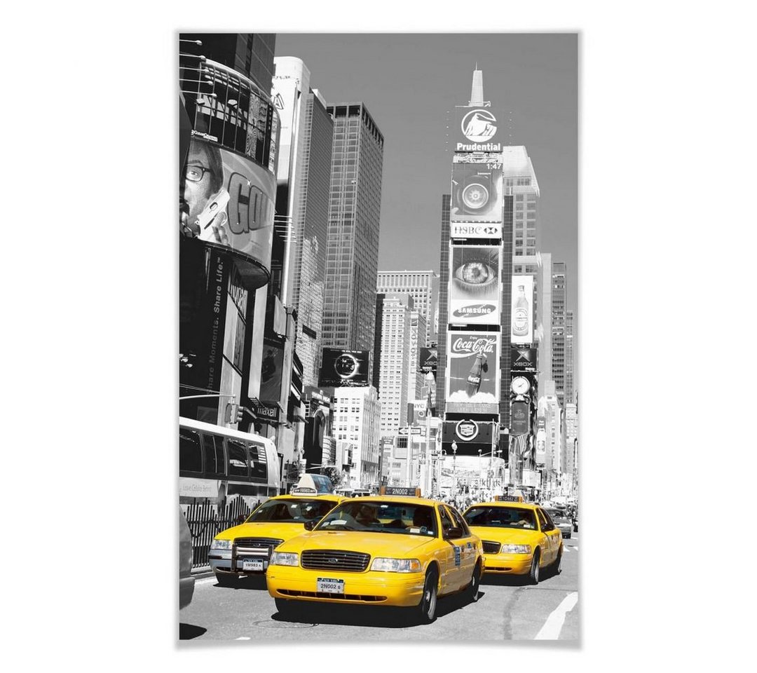 Wizard + Genius Poster XXL Poster Times Square New York Stadt Wandposter 115x175 cm, Wohnzimmer Wandbild modern von Wizard + Genius