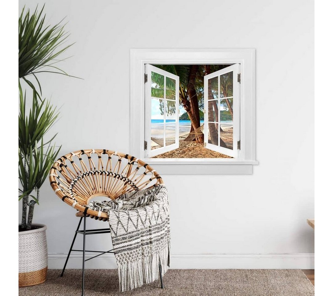K&L Wall Art Wandtattoo 3D Wandtattoo Aufkleber Wellness Affirmationen Hängematte am Stand, Fenster Wandbild selbstklebend K&L Wall Art Wandtattoo 3D Wandtattoo Aufkleber Wellness Affirmationen Hängematte am Stand, Fenster Wandbild selbstklebend von K&L Wall Art
