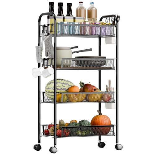 Wizoowip 5 -Tier Hindernisse Gemüse Aufbewahrungskorg, Stapelbares Metallgitter Lagerkerb MIT 360 Grad Rädern, Hindernis 4-Layer Schwarz Wizoowip 5 -Tier Hindernisse Gemüse Aufbewahrungskorg, Stapelbares Metallgitter Lagerkerb MIT 360 Grad Rädern, Hindernis 4-Layer Schwarz von Wizoowip