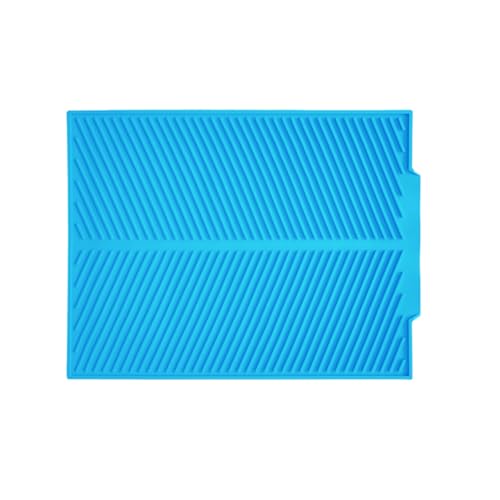 Wizoowip Mehrzweck-Abtropfpad, konkav-konvexes Spülbecken-Design, Silikonmatte mit Flexibler, wiederverwendbarer Geschirrtrocknung für die Küche, hitzebeständig, rutschfest Blau S von Wizoowip