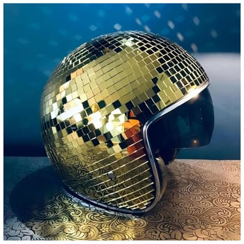 Helm Discokugel, Um Die Wilde Club Helmets Mit Dem Glanz Von Glasfliesen Passen Disco Ball Helmets Hochzeiten,Gold von Wizvox