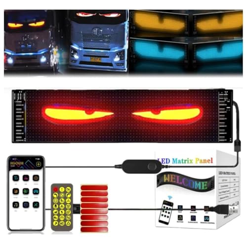Wizvox 𝐋𝐄𝐃 Augen für LKW frontscheibe, Programmierbare 𝐋𝐄𝐃 Augen für Auto Hohe H𝐞ll𝑖gk𝐞𝑖t Autos,2.75in*6.8in Wizvox 𝐋𝐄𝐃 Augen für LKW frontscheibe, Programmierbare 𝐋𝐄𝐃 Augen für Auto Hohe H𝐞ll𝑖gk𝐞𝑖t Autos,2.75in*6.8in von Wizvox