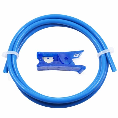 Wjelet PTFE Schlauch 4mm PTFE Teflon Tube 2m Teflonschlauch Zubehör für 1,75mm 3D Drucker Filament,Teflon Schlauch Blau mit Schlauchschneider von Wjelet